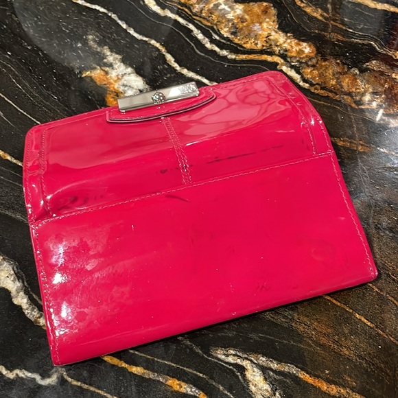 💖Barbie Pink Coach Kristin Bifold Patent Leather Wallet - Picture 8 of 9